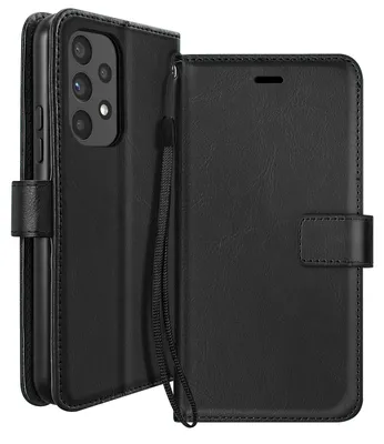 Produktbild von Mayaxess, Klapphülle für Galaxy A53 5G Geldbörse mit Handschlaufe & Standfunktion, Schwarz