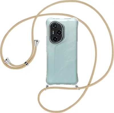 Produktbild von Handykette Backcover-Schutzhülle mit Band (Metall silberfarben) für Honor 300 Pro 5G - caramel