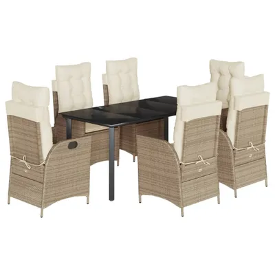 Productafbeelding van vidaXL 7-delige tuinset met kussens, beige, van polyrotan