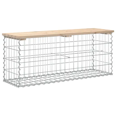 Obrázek produktu pro vidaXL Gabionová zahradní lavička 103x31,5x42 cm Borovicový masiv
