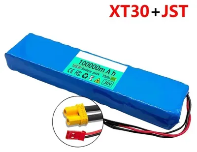 Produktbild von Akku für E-Scooter - Lithium-Ionen Akku 10S3P 36V - Kapazität 100Ah 100000mAh - Leistung 1000W 18650 Zellen - XT30 JST Stecker - 29×6,8×4 cm