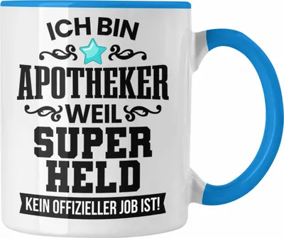 Produktbild von Trendation - Apotheker Tasse Geschenk Kaffeetasse Kaffeetasse Bester Apotheker Pharmazeut Arzneikundiger Spruch Lustig (Blau)