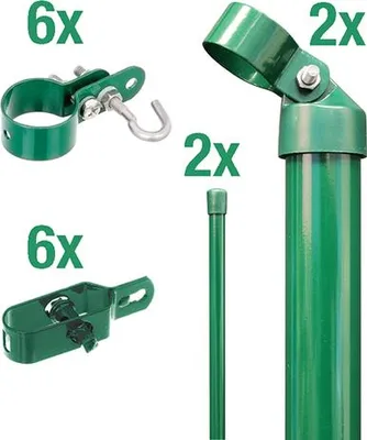 Immagine prodotto di Alberts 601362 Set angolo recinzione rete ondulata cancello ec rete verde recinzione, set,filo,verde,zE,800, zinco-fosfatato verde, , cancello post-zE: 76 mm, altezza recinzione: 80 cm