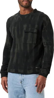 Produktbild von Marc O'Polo French-Terry Sweatshirt Relaxed Fit mit Tie-Dye-Effekten und Klappentasche