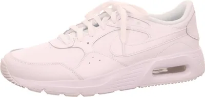 A white Nike Air Max SC Leather men's shoe is shown from the side against a white background.