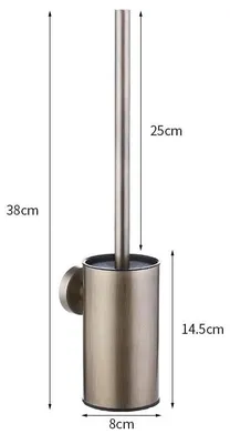 Image de Brosse de toilette en acier inoxydable avec support et montage mural