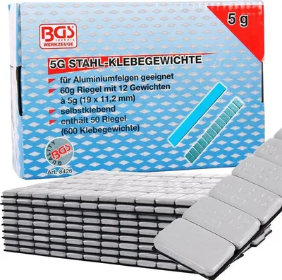 Immagine prodotto di BGS Pesi adesivi di bilanciamento 12 x 5 g 50 pz - 8426