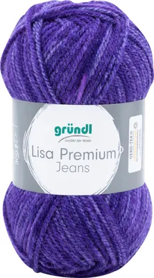 Produktbild von Gründl Wolle Lisa Premium Jeans 133m 50g Stärke 2mm Stricken Häkeln Garn