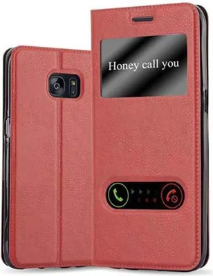 Obrázek produktu pro Cadorabo Protective Case for Samsung Galaxy S7 EDGE Case in Red Pouzdro na mobilní telefon typu kniha Cover Etui