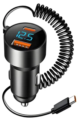 100 W Autolader mit USB-C PD & USB-A QC3.0, 2 Ports