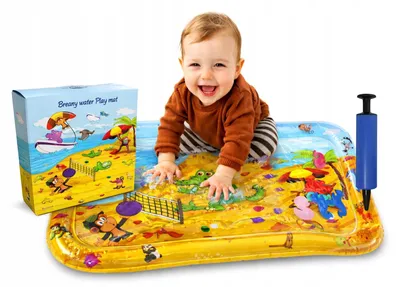 Zdjęcie produktu dla Sensoryczna dmuchana mata wodna dla dziecka 60 x 40 cm plaża zwierzęta