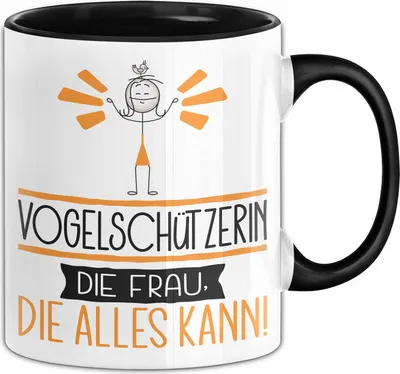 Produktbild von Vogelschützerin Geschenk Tasse Becher Die Frau Die Allen Kann Geschenkidee für eine Vogelschützerin Lustig (Schwarz)