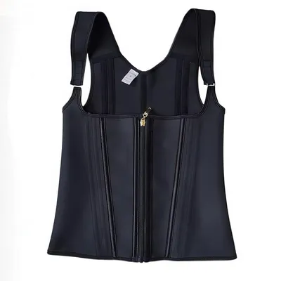 Produktbild von Taillenformer Damen, Korsett Waist Trainer mit verstellbaren Haken & Reißverschluss, für alle Körpertypen, Taillenumfang 68 cm, Schwarz