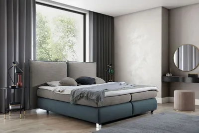 Obrázek produktu pro Manželská postel 180x200 DESPINA - tmavě šedá + topper