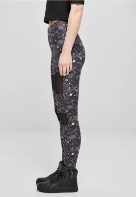 Image de Urban Classics Ladies Tech Mesh AOP Leggings blackuniverse - S