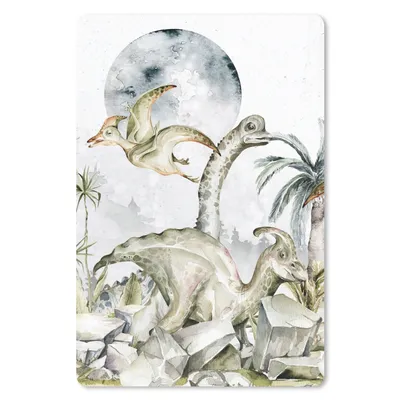 Produktbild von MuchoWow® Mauspad Mousepad Dinosaurier - Kinder - Dschungel - Grün - Tiere - Natur 18x27 cm - Mousepads - Maus Mat - Pad - Mausunterlage