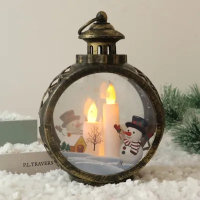Produktbild von LED Kerze Licht Runde Retro Kleine Glas Kunststoff Led Element Weihnachten Kerze Dekoration für Home Bronze Schneemann
