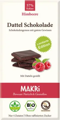 Produktbild von Makri Dattel Schokolade Himbeere 57% -  - 85g