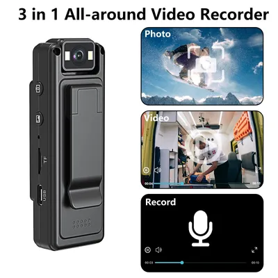 Produktbild von Mini-Kamera zum Anstecken, tragbar, mit Nachtsichtfunktion 1080pTaschenkamera