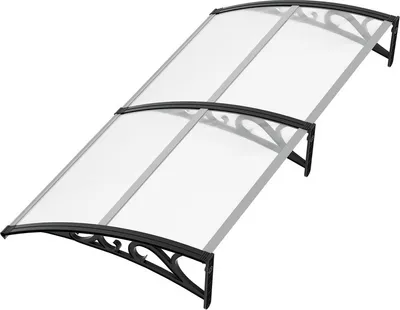 Immagine prodotto di Tettoia per porta d'ingresso Tettoia per porta d'ingresso Tettoia per porta d'ingresso Tettoia in alluminio trasparente (100x200cm)