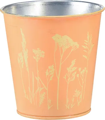 Produktbild von Metall Blumentopf mit Blumenmotiv für elegante Dekoideen