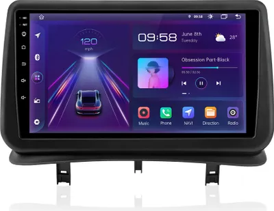 Obrázok produktu pre 9" Android14 Autoradio Für Renault Clio3 2005 -2014 GPS Navi BT FM SWC RDS DAB+12+512G  8Kern 4G SIM