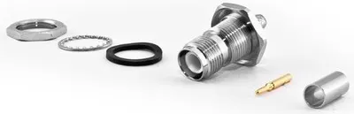 Produktbild von RP-TNC Einbaubuchse Crimp für HDF200 Kabel mit Dichtungsring