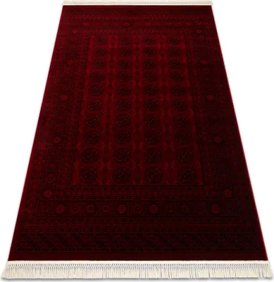 Produktbild von ORIENT 6889 Teppich burgund / schwarz Buchara, Rahmen, orientalisch, mit Fransen rot 250x350 cm