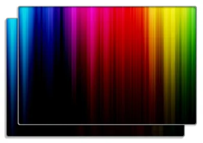 Produktbild von Wallario Frühstücksbrettchen 2er Set aus Glas, je 20 x 30 cm, mit rutschfesten Füßen, Motiv Bunte Regenbogenstreifen auf Schwarz