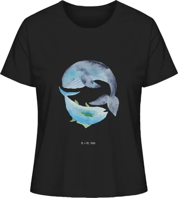 Produktbild von Mr. & Mrs. Panda Oberteil Damen Walfisch Thunfisch Größe M - Schwarz - Geschenk, Wahl, Shirt, Flachwitz, Wal, Sommershirt, Spruch Des Tages, Lustige Sprüche, Witz
