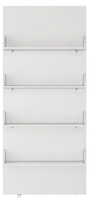 Produktbild von Schiebetür aus Holz und MDF mit Regalen und unsichtbarer Laufschiene - Weiß - 93 x 210 cm KAZORI