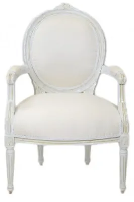 Produktbild von Casa Padrino Luxus Barock Medaillon Salon Stuhl Antik Weiß - Möbel Antik Stil