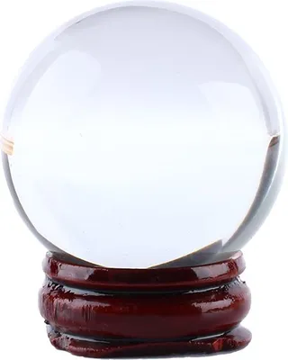 Obrázok produktu pre Umelá krištáľová guľa, 40 mm kremenná číra guľa nádherná zberateľská stolová ozdoba do obývačky, kancelárie