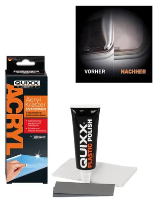 Produktbild von QUIXX Acryl Kratzer-Entferner Set | zur Reparatur von Kratzern auf Acryl- und Pl