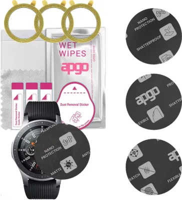 Produktbild von apgo 3 Stück Schutzglas, Matt, kompatibel mit Samsung Galaxy Watch LTE Smartwatch, Hybrid 8H, Ersatz für Hartglas, Displayschutzglas, Bildschirmschutz, Displayschutz, kratzfest
