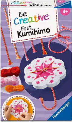 Produktbild von Ravensburger BeCreative Meine ersten Kumihimo Freundschaftsbändchen - Bastelset für Kinder ab 4 Jahren, Freundschaftsbändchen für Mädchen und Jungen - 12028007