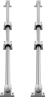Two identical linear guide rail sets are shown against a white background.