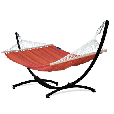 Produktbild von Potenza Outdoor Hängematte mit Gestell für 2 Personen I 100% Baumwolle Medelin Stabhängematte 215x140, 160kg I Hängemattengestell 220kg, wetterfest