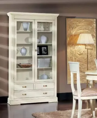 Obrázok produktu pre Sklenená vitrína do obývačky Príborník z dreva Luxusný nábytok