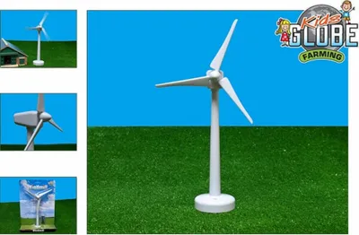 Obrázok produktu pre Van Manen Kids Globe Farming veterný mlyn / veterná turbína biela 29 cm s batériami 571897