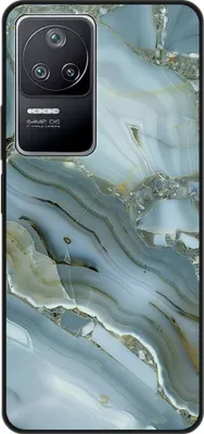 Produktbild von König Design Hülle kompatibel mit Xiaomi Poco F4 Kunststoff Soft Handyhülle - Handy Case Marmor Blau