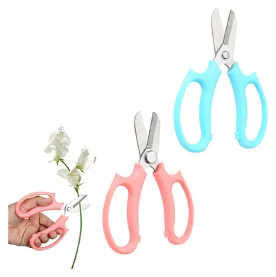 Produktbild von 2 Professionelle Blumenscheren Kleine Gartenscheren Pflanzenscheren Für Präzise Gartenarbeit (Rosa, Blau)
