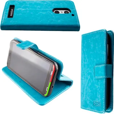 Image de caseroxx étui pour téléphone portable compatible avec Emporia Supereasy Book Bag Wallet Case en bleu clair