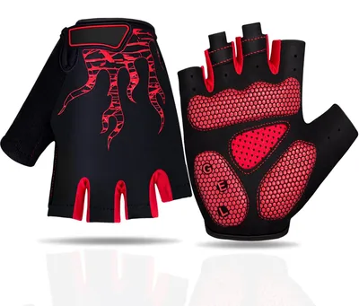 Productafbeelding van Halfvinger fietshandschoenen met gelpadding, antislip, maat XL, geschikt voor buitensporten