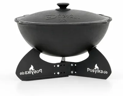 Produktbild von Kasan aus Gusseisen, Aluminiumdeckel, runder Boden, Ø 42,5 cm, 12 l + Untersetzer + Griff + Spender