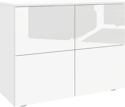 Produktbild von Kommode "Rova" 4-türig weiß-glänzend