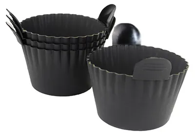 Produktbild von Eierkocher für die Heißluftfritteuse, Silikon-Cupcake-Backförmchen, antihaftbeschichtete Muffinform, wiederverwendbare Auflaufförmchen für Heißluftfritteusen