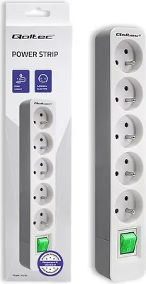 Obrázok produktu pre Qoltec 50290 predĺženie napájania 1,8 m 5 zásuviek AC Vnútorná biela