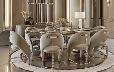 Obrázek produktu pro Casa Padrino jídelní set Grey / Dark Grey / Copper - 1 jídelní stůl a 8 h jídelních židlí - Nábytek do jídelny - nábytek - nábytek