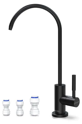 Obrázek produktu pro Filtr na vodu pro kohoutek, nerezová ocel SUS304, černá barva, otočný o 360°